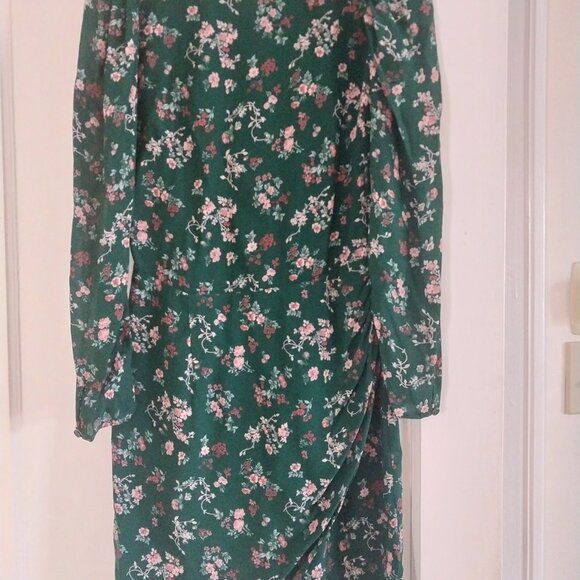 Reformation Juni Gathered Floral Print Crepe Dress - Picture 3 of 5